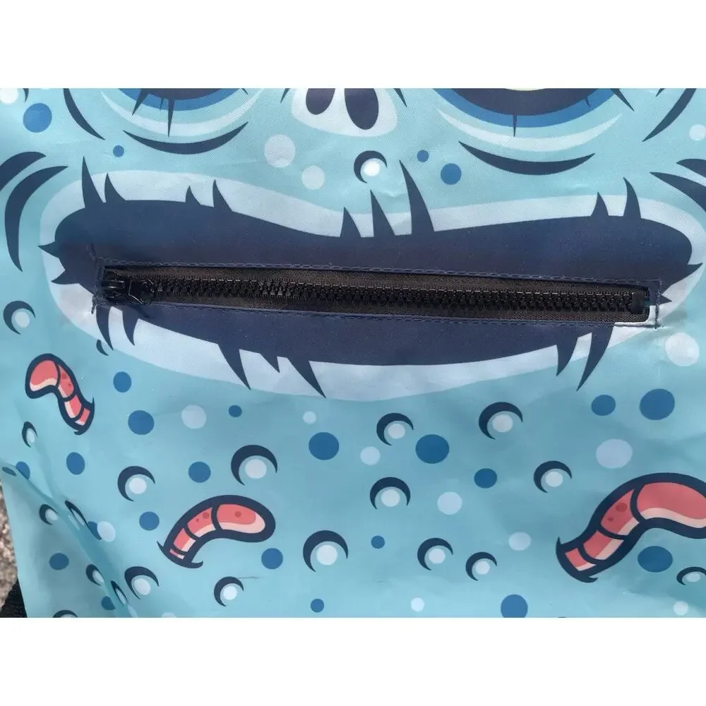 Halloween Candy Backpack Wormy Wally Watch Your Back Light Blue Worm Monster Nwt